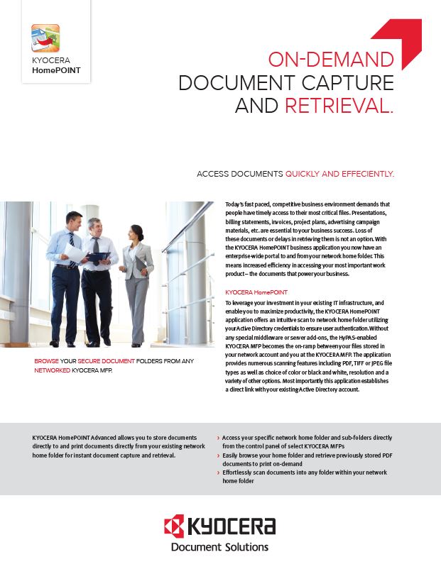 Kyocera, Software, Capture And Distribution, Homepoint Advanced, Laserfax